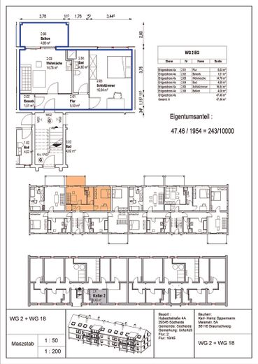 ERSTBEZUG NACH SANIERUNG 2/3/4-Zimmer-Wohnungen- Fertigstellungen Juni/August/Oktober 2026 – Beispiel Grundriss