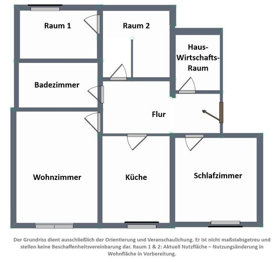 Sofort bezugsfrei: 102m²-Wohnung (3,5 Zimmer) mit Garten, 4 Stellplätze (Doppelgarage inkl. Grube) – Grundriss