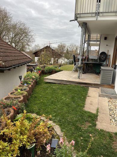 Terrasse vom Wohnzimmer aus