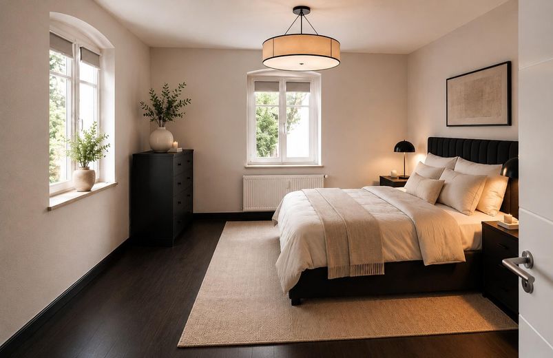 Exklusive, moderne Wohnung mit Dachterrasse offener Küche, Kamin und Stellplatz – Schlafzimmer 