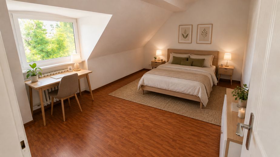 Keyifli 42 m² – merkezi konumda 2 odalı çatı katı dairesi – Einrichtungsbeispiel