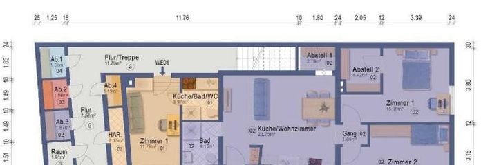 Grundriss (blau hinterlegt)