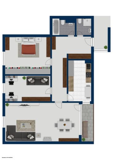 Kapitalanlage: Gut geschnittene Dreizimmerwohnung mit Loggia und Tiefgaragenstellplatz in Celle – Grundriss Wohnung