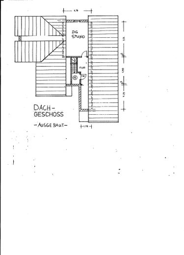 Aussergewöhnliche 3,5-Zi-Maisonette-Wohnung, 2 Wohnebenen, Stadtrandlage, offener Kamin,Einzelgarage – Grundriss DG ausgebaut