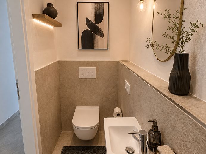 Letzte Gelegenheit- energieeffiziente Garten-Maisonett mit 5 Zimmern und über 100 m² Privat-Garten – Gäste WC