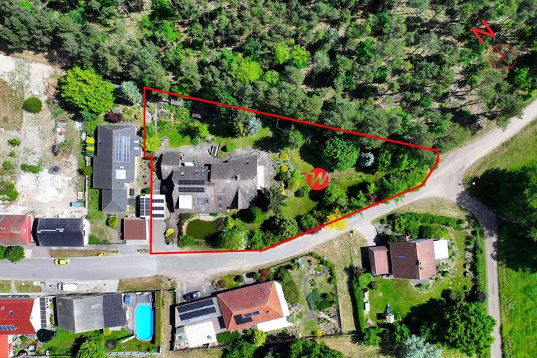 Architektenvilla am Waldrand bei Zerbst - jetzt zum attraktiven Preis &amp; sofort bezugsfertig! – Vogelperspektive