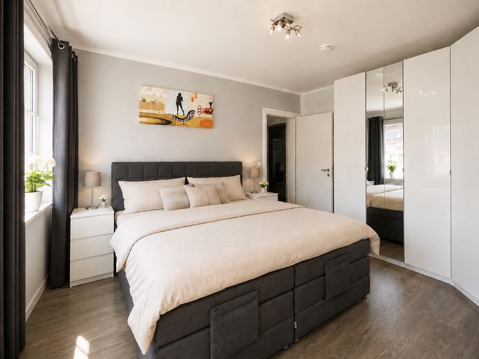 „Południowomiejski klimat nad jeziorem Maschsee”, Twoja lokalizacja determinuje Twoje życie! – Schlafzimmer