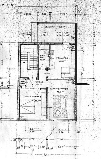 zentrale 3 Zimmer Wohnung mit Wintergarten – Grundriss