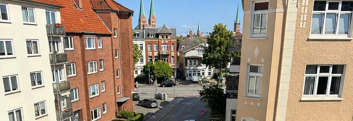 Balkon-Blick auf Lübeck
