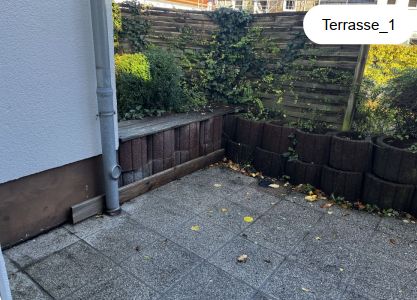 Exklusive 2-Raum Wohnung mit Terrasse/Garten, Stellplatz und EBK – Terrasse
