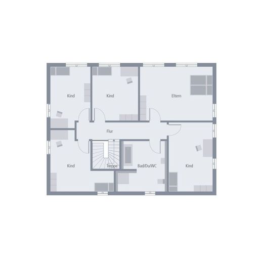 ZWEIFAMILIENHAUS IM GROSSEN STIL – Grundriss Obergeschoss