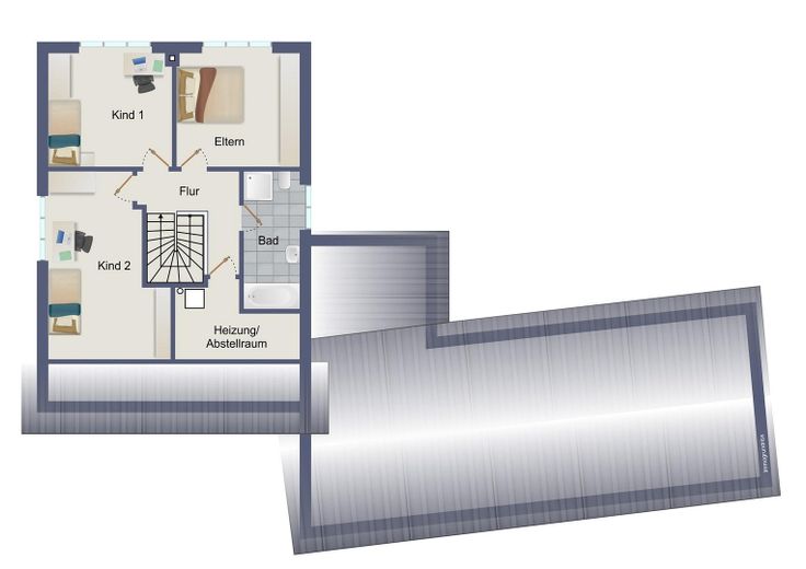 Modernes Wohnhaus mit separater Gewerbeeinheit in ruhiger Citylage – GrundrissOG