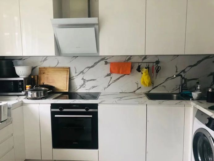 recent gerenoveerd volledig gemeubileerd 3-kamerappartement met balkon en inbouwkeuken in Neu Isenburg Ost – Küche
