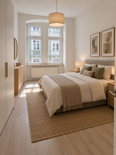 Appartement 2 pièces fraîchement rénové à louer – Schlafzimmer