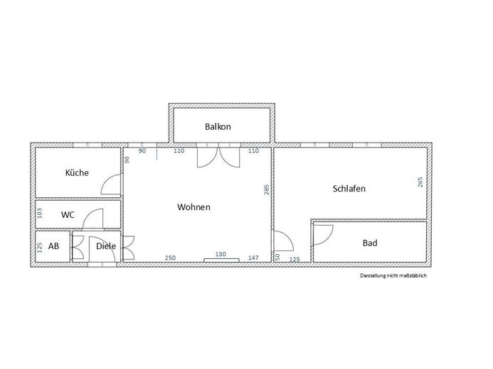 Appartamento arredato di 2 locali con balcone, posto auto TG e WLAN – ideale per expat – Grundriss