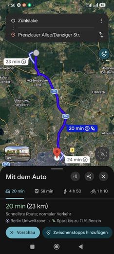 20 min. Fahrtzeit Prenzl. Berg