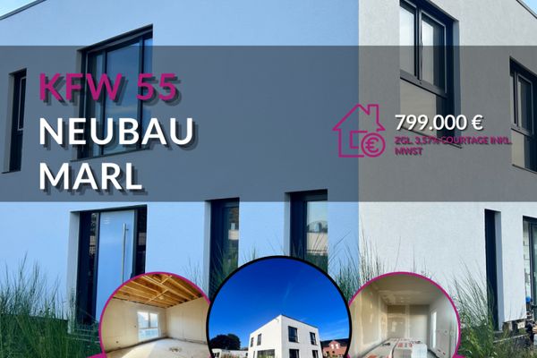 منزل عائلي منفصل جديد KFW-55 في Marl Drewer
