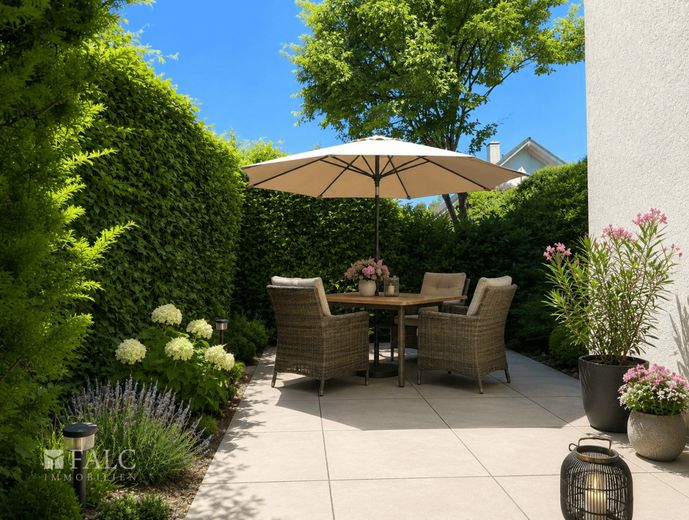 Exklusive Erdgeschoßwohnung im gehobenen Zweifamilienhaus! – Terrasse