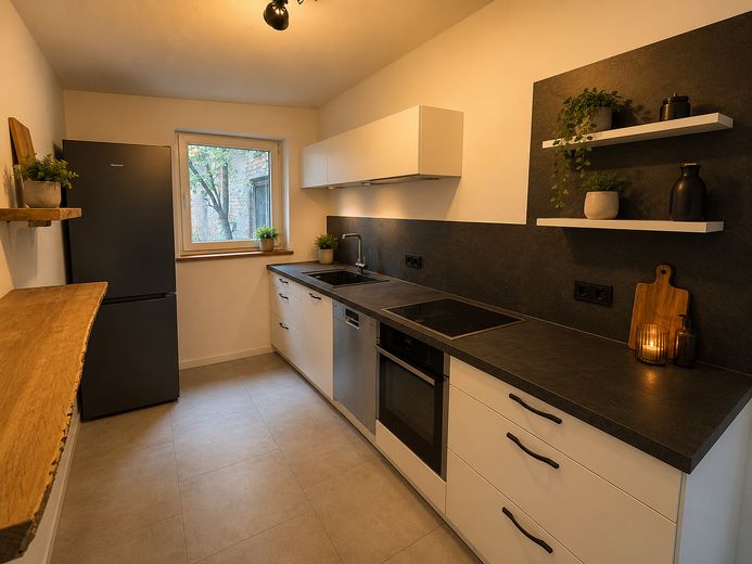 Sandsteinanwesen in Uehlfeld -kernsaniert-nachhaltig-außergewöhnlich. Ein Zuhause mit Geschichte – Küche zweite Wohnung 