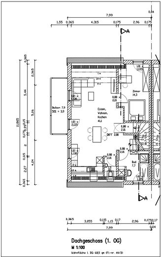 Dachgeschoss (1.OG) Grundriss