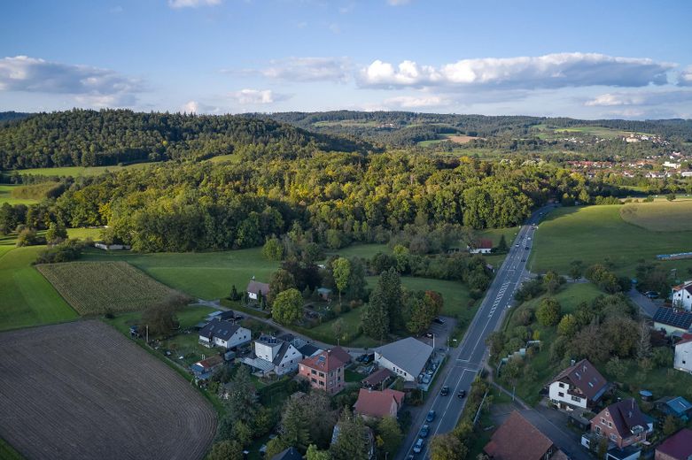 Landschaft von über d. Haus