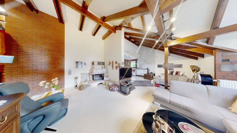Einzigartige Architektenvilla am Waldrand bei Zerbst - ein Ort, wo Raum, Licht &amp; Natur verschmelzen – Wohzimmer