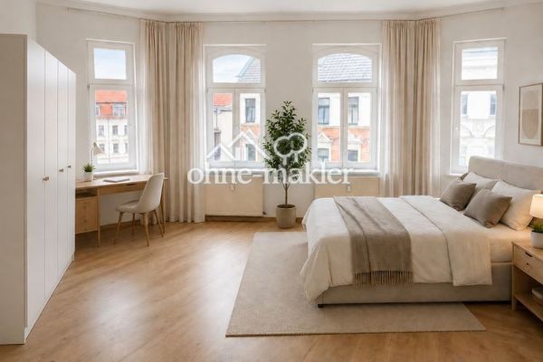 Bezugsfreier Gründerzeit-Altbau · Eckwohnung 3. OG · neue Holzfenster und Treppenhaus 2025