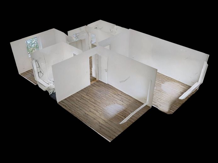 Moderne 2-Zimmer-Wohnung mit BALKON und einer durchdachten Raumaufteilung – 3D-Ansicht Grundriss