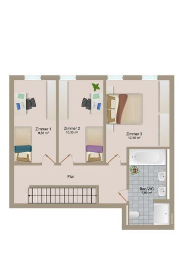 Exklusive Maisonette - Mietwohnung im Erdgeschoss für Familien! – Grundriss 1. OG 