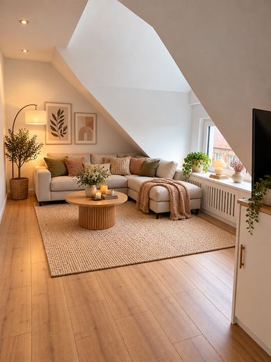 Schledehausen-3-Zimmer Dachgeschosswohnung 2.OG – Wohnzimmer