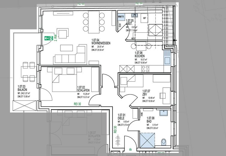 Kerken-Nieukerk में 93,19m² की स्वामित्व वाली अपार्टमेंट – Grundriss Wohnung 7