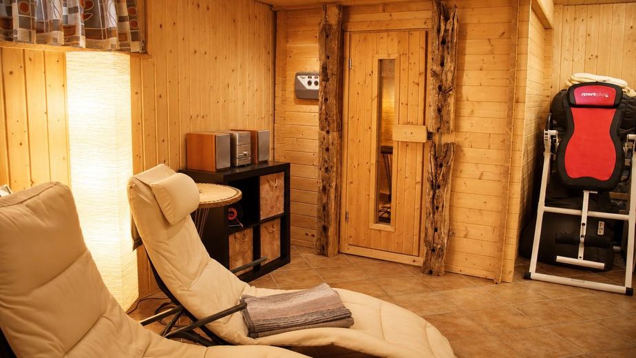Sauna mit Fußbodenheizung