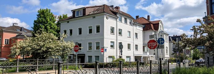 Gemütliches und top zentrales 1-Zimmer-Apartment im Dobbenviertel – Hausansicht