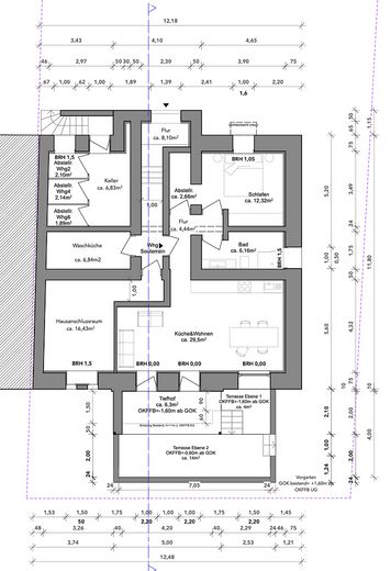 Luxuriöse 2-Zimmer Wohnung im EG mit Garten im Paulusviertel – Grundriss