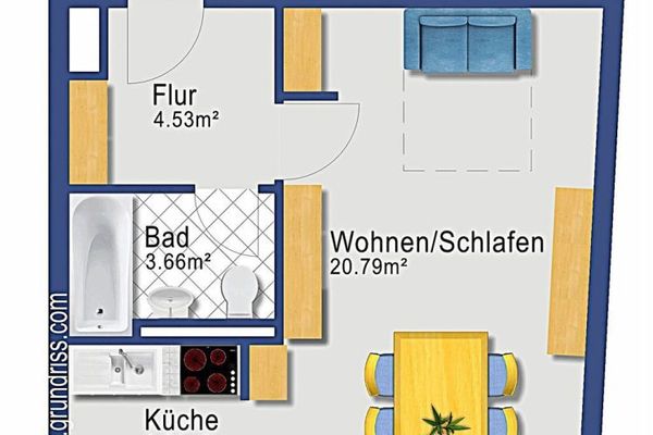 TOP ! Appartement moderne de 1 pièce, première occupation, équipement haut de gamme, classe énergétique A, chauffage au sol, climatisation, cuisine intégrée, proche du centre-ville