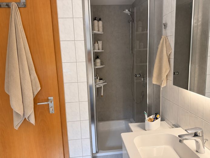 Sonnige 3-Zimmerwohnung mit Garten und Blick auf die Weinberge – Dusche