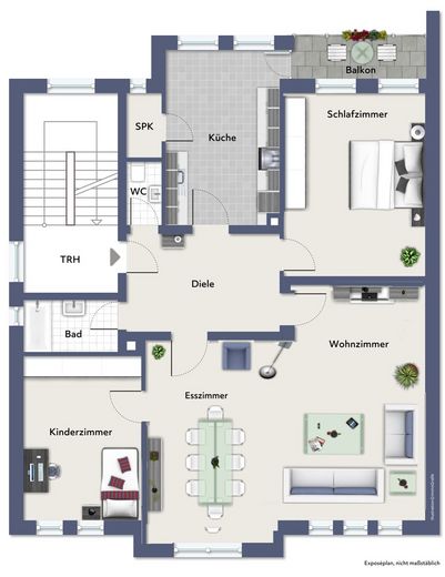 Wunderschöne sanierte 4,5 Zimmer in ruhiger Lage von Hagen-Haspe – Grundriss 2 OG