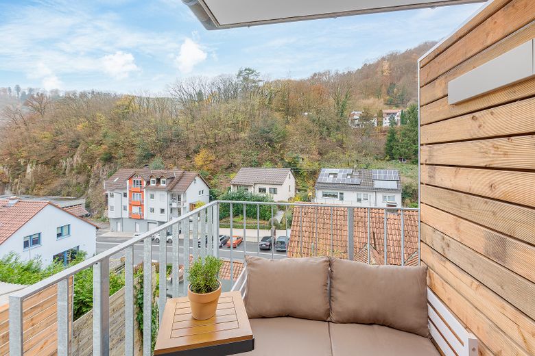 Neubau: vollmöblierte Businessapartments mit Panoramablick – Apartment 3 Balkon