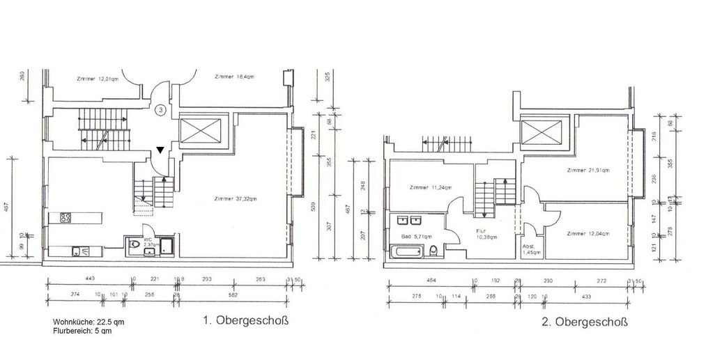 Grundriss OG 1+2