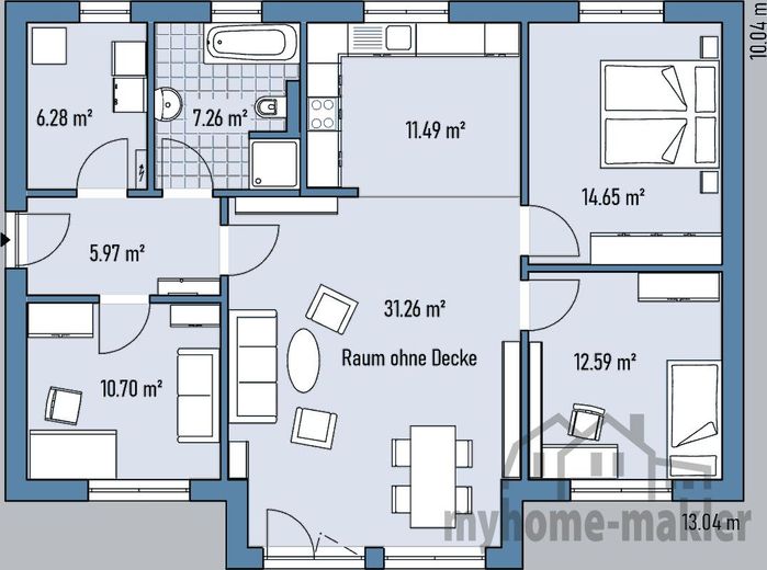 wünscherschönes ausbaufähiges Bugalow mit Grundstück in Höchstadt-Etzelskirchen – B88-130-G_GRUNDRISS