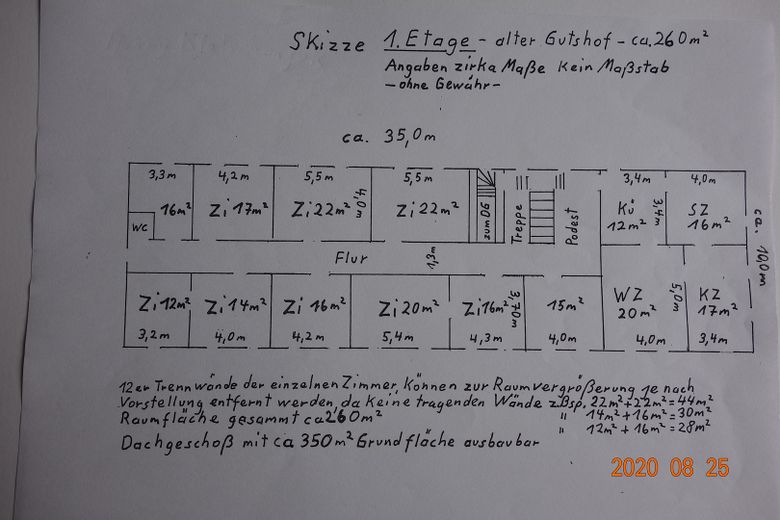 Dwór z 1824 r., duża działka 15 500 m², 01594 Stauchitz koło Riesa-Drezna – 1Etage