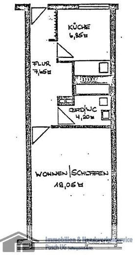 Beste Lage Muc/Laim 1Zi-Whg 38qm *saniert* mit TG und Keller leerstehend – Grundriss