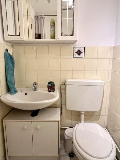 2-Zimmer-Dachgeschosswohnung mit Garten im Gallusviertel – Bad