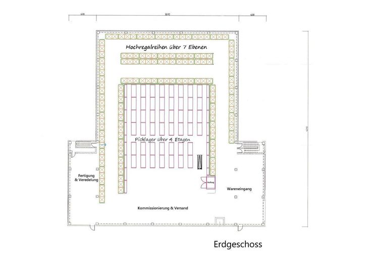 Grundriss Logistik Erdgeschoss