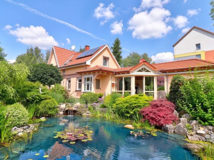 Single-family house in Mühlhausen: one-level living on a dreamlike landscaped plot – Foto 1