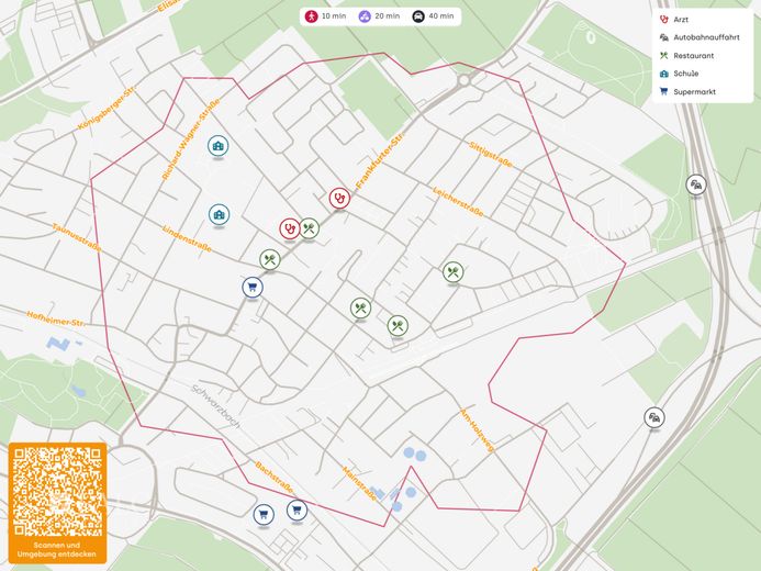 Moderne Single-Wohnung mit Balkon-Blick über Kriftel – Lageplan