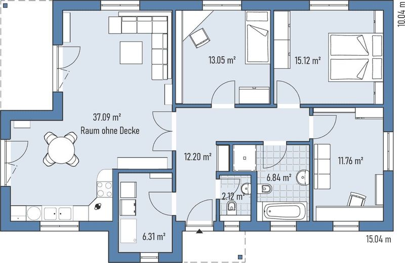 Wann genießen Sie Ihr neues Panorama Energiesparhaus mit großen Fenstern in Röttenbach – B88-150-G_GRUNDRISS