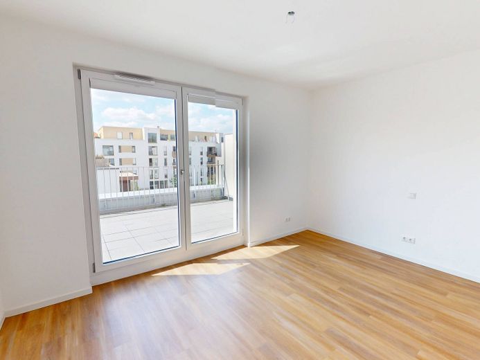 Moderniteit en comfort: nieuwbouwappartement met 4 kamers, inbouwkeuken en groot dakterras – Ansicht I: Schlafzimmer II