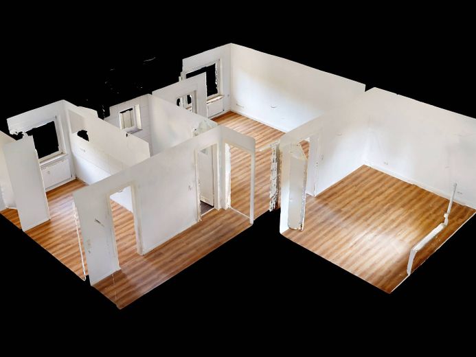 Zomer, zon, besparen: 2 netto koude huren cadeau! 2-kamerappartement met BALKON op loopafstand van de oever van de Main – 3D-Ansicht Grundriss