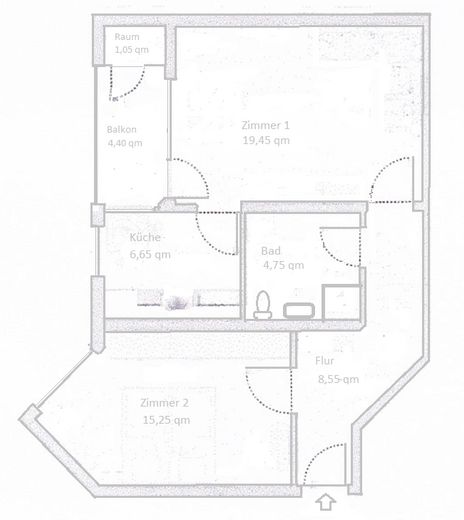 2 Zimmer-Wohnung mit Balkon +++Provisionsfrei +++leerstehend – Foto 8